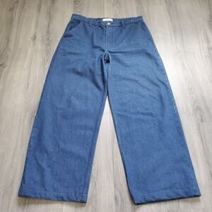 Abercrombie & Fitch Jeans Mid Rise Wide Leg Womens 31 Blue Denim Pants Casual